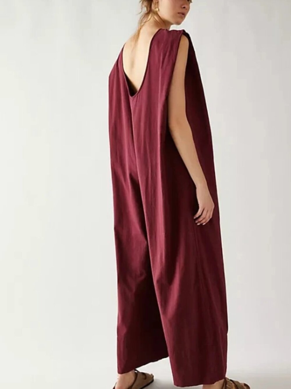 Free People Quinn Jumpsuit Sleeveless Acai High Neck Wide Legs S - Picture 2 of 2